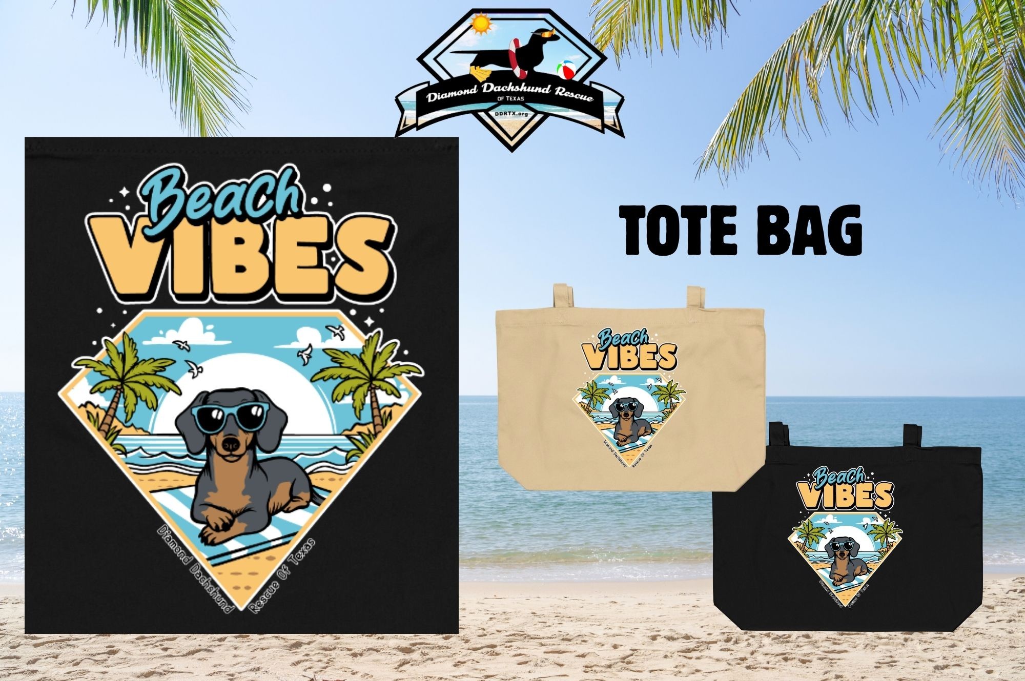 Visit our Bonfire store to purchase DDRTX Beach Vibes Tote Bags